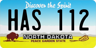 ND license plate HAS112