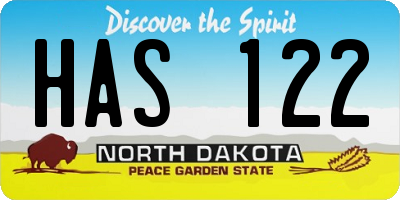 ND license plate HAS122