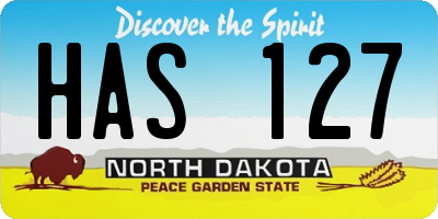 ND license plate HAS127