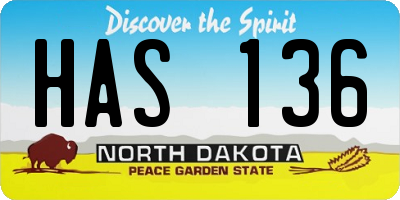 ND license plate HAS136