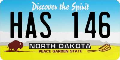 ND license plate HAS146