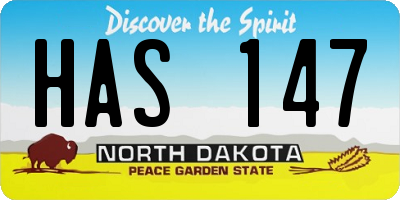 ND license plate HAS147