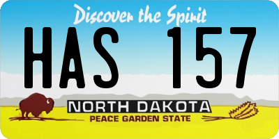 ND license plate HAS157