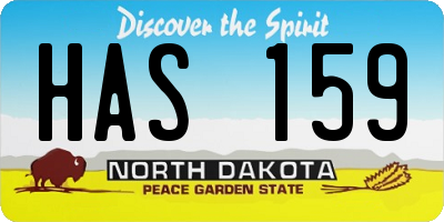 ND license plate HAS159