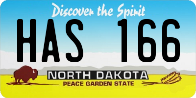 ND license plate HAS166