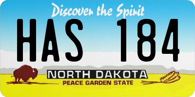 ND license plate HAS184