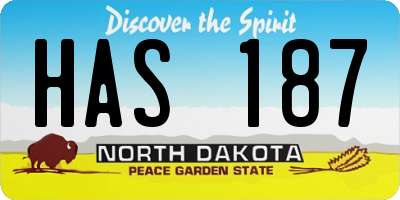 ND license plate HAS187