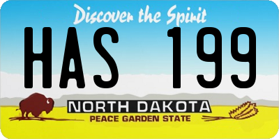 ND license plate HAS199