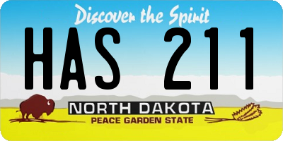 ND license plate HAS211