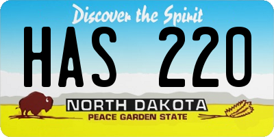 ND license plate HAS220