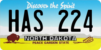 ND license plate HAS224