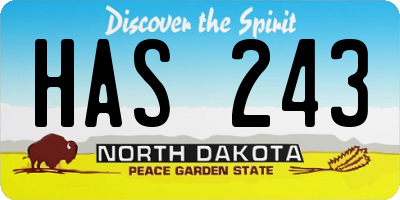 ND license plate HAS243