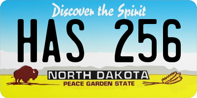 ND license plate HAS256