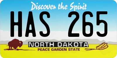 ND license plate HAS265