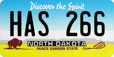 ND license plate HAS266