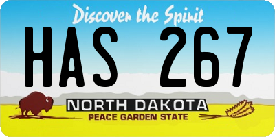 ND license plate HAS267