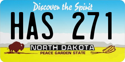 ND license plate HAS271