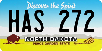 ND license plate HAS272