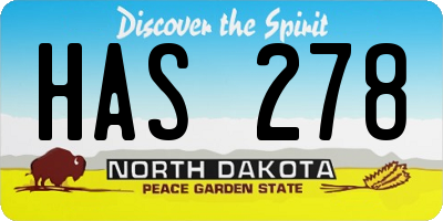 ND license plate HAS278