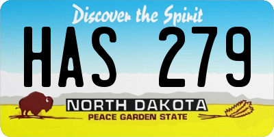 ND license plate HAS279