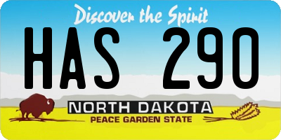 ND license plate HAS290