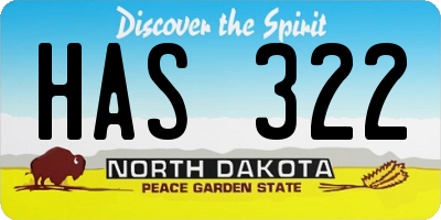 ND license plate HAS322