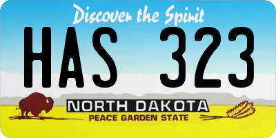 ND license plate HAS323