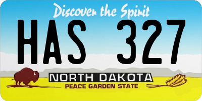 ND license plate HAS327