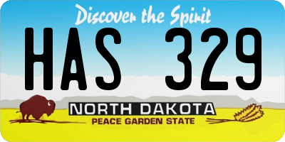 ND license plate HAS329