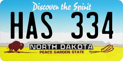 ND license plate HAS334