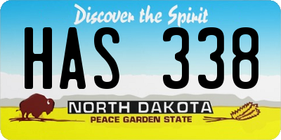 ND license plate HAS338