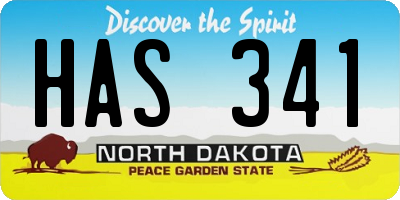 ND license plate HAS341