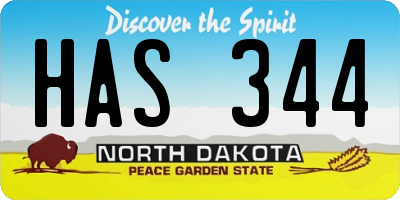 ND license plate HAS344