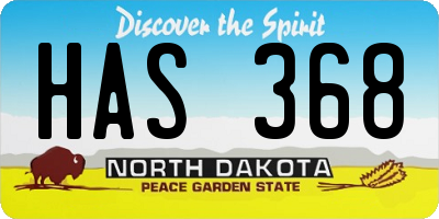 ND license plate HAS368