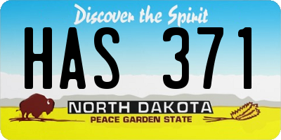 ND license plate HAS371