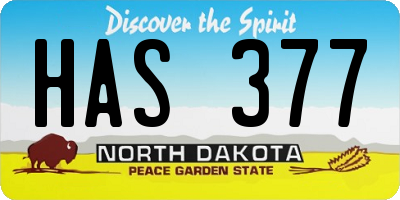 ND license plate HAS377