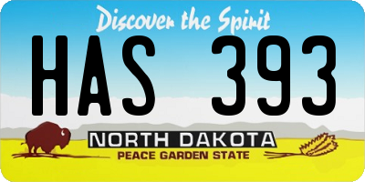 ND license plate HAS393