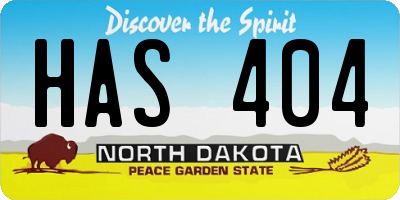 ND license plate HAS404