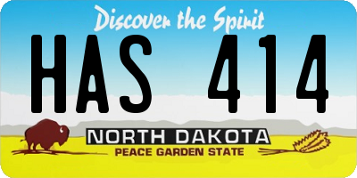 ND license plate HAS414