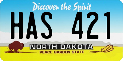 ND license plate HAS421