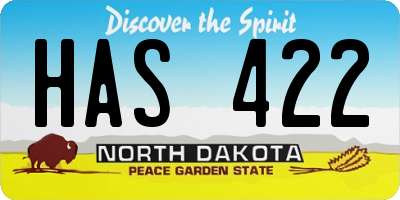 ND license plate HAS422