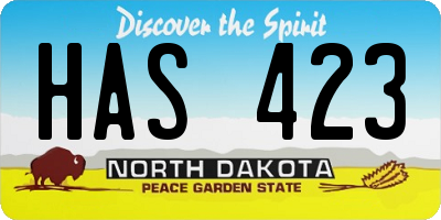 ND license plate HAS423