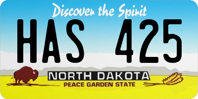 ND license plate HAS425