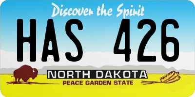 ND license plate HAS426