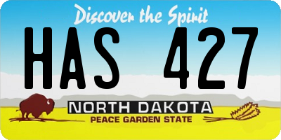 ND license plate HAS427