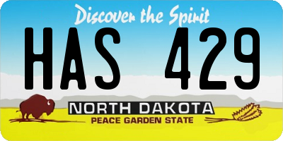 ND license plate HAS429