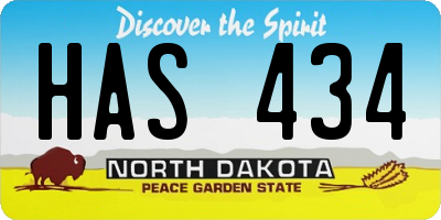 ND license plate HAS434