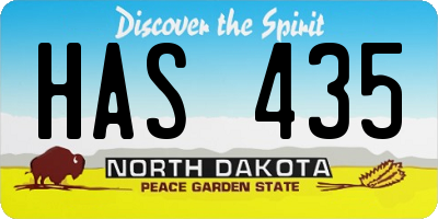 ND license plate HAS435