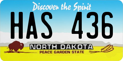 ND license plate HAS436