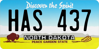 ND license plate HAS437